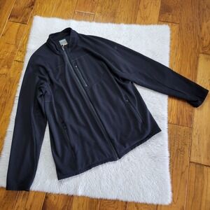 Icebreaker Merino Wool Blend Full Zip Sweatshirt Jacket Men's Large Black Pocket
